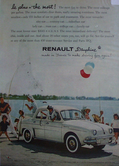 Renault Dauphine 1958 Car Ad
