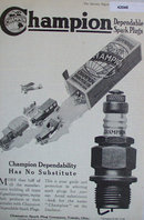 Champion Dependable Spark Plugs 1920 Ad