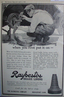 Raybestos Brake Lining 1920 Ad