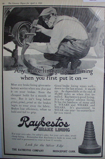 Raybestos Brake Lining 1920 Ad