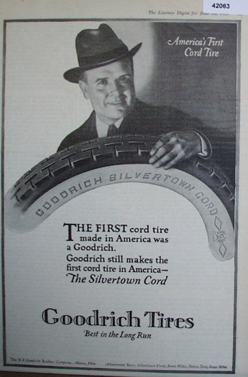 Goodrich Tires 1920 Ad.