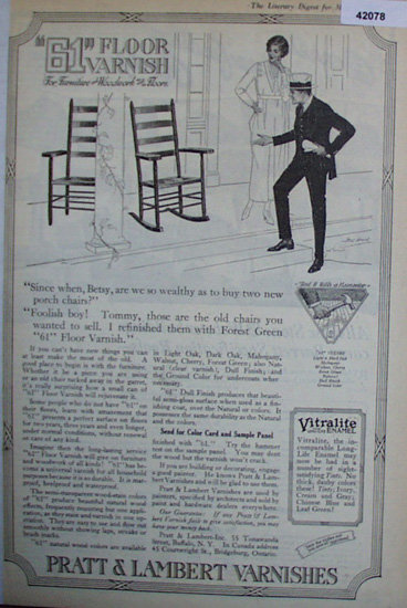 Pratt and Lambert Varnishes 1920 Ad