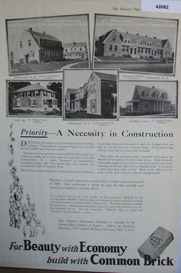 Common Brick Industry Of America 1920 Ad