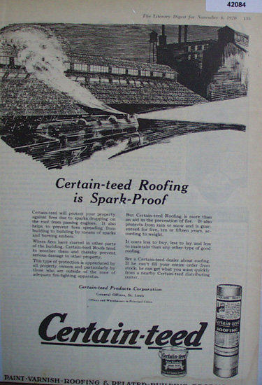 Certain Teed Products Corporation 1920 Ad