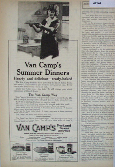 Van Camps Pork And Beans 1920 Ad