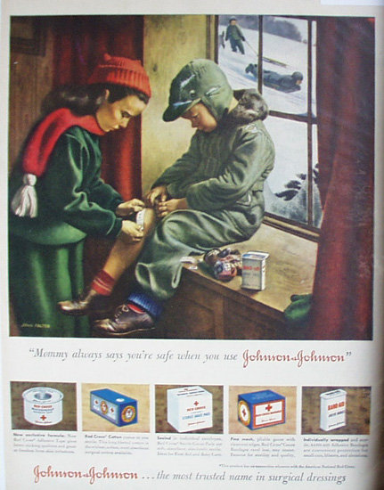 Johnson And Johnson Surgical Dressings. 1949 Ad