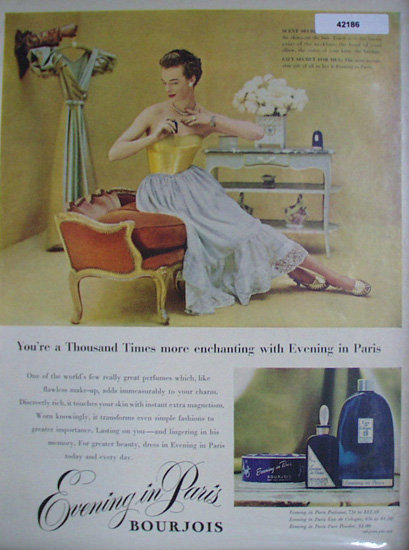 Evening In Paris Perfume 1949 Ad.