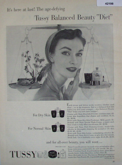 Tussy Cosmetics 1952 Ad