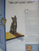 Shell Oil The Cat Comes Back 1946 Ad
