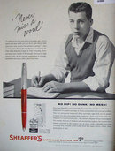 Sheaffers Cartridge Fountain Pen 1960 Ad