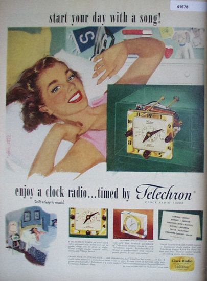 Telechron Clock Radio Timer 1951 Ad