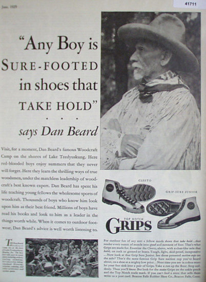 Grips Rubber Shoes 1929 Ad