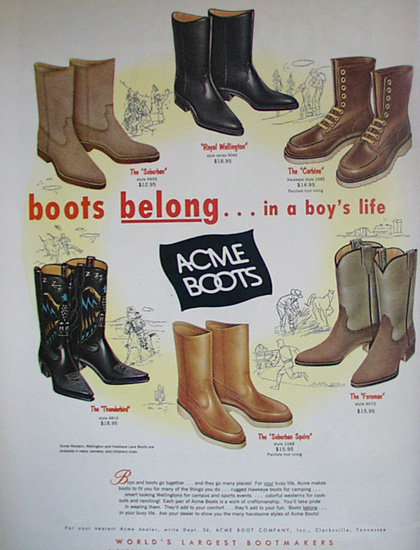 Acme Boots 1963 Ad.