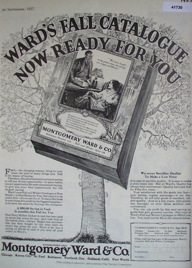 Montgomery Ward Catalog 1927 Ad.