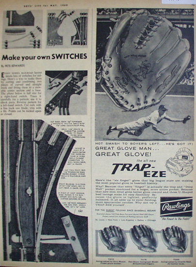 Rawlings Trap Eze Glove 1960 Ad