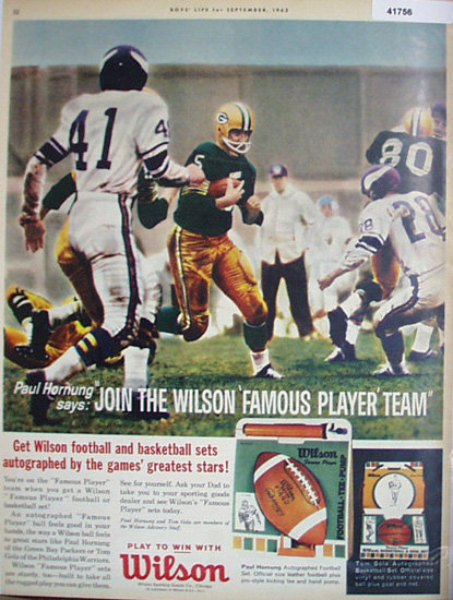 Wilson Sporting Goods Football 1962 Ad.