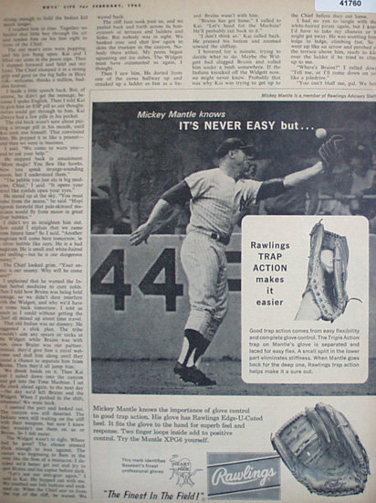 Rawling Trap Action Glove 1963 Ad.