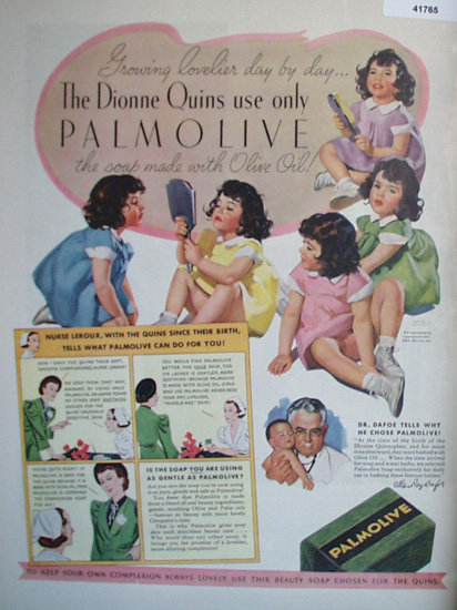 Palmolive Soap Dionne Quins 1937 Ad