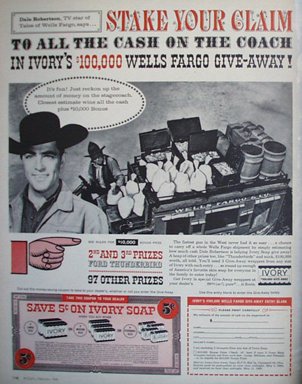 Ivory soap Wells Fargo Give Away 11960 Ad.