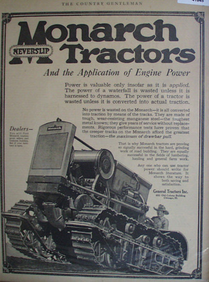 Monarch Neverslip Tractors 1920 Ad