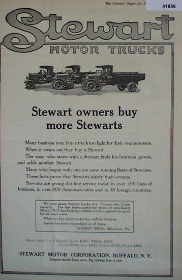 Stewart Motor Truck 1920 Ad