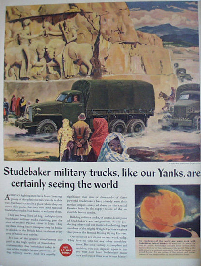 Studebaker Military Trucks 1943 Ad.