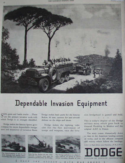 Dodge Trucks And Sperry Gyrocompass 1943 Ad.