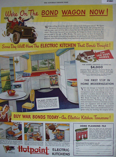 Hotpoint Electric Kitchens 1943 Ad.