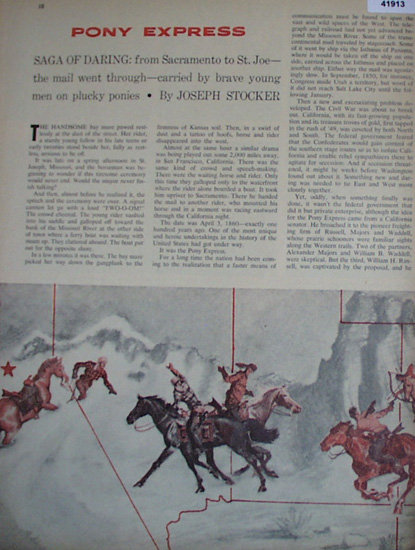 Pony Express 1960 Short Story.