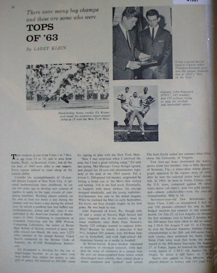 Tops of 63 Boy Champs 1964 Article