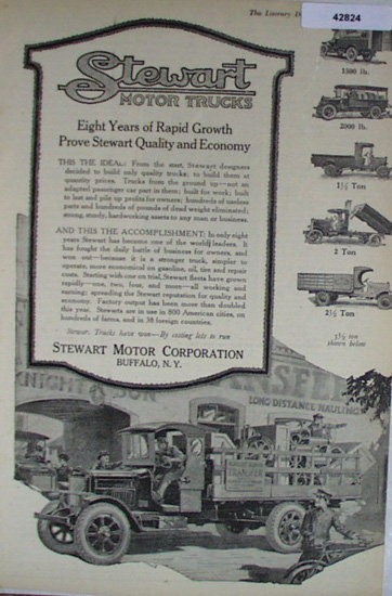 Stewart Motor Trucks 1920 Ad
