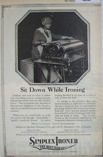 Simplex Ironer 1920 Ad