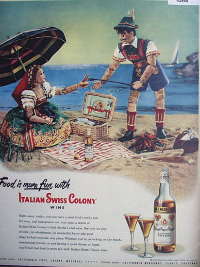 Italian Swiss Colony Wines 1948 Ad.