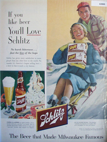 Schlitz Beer 1953 Ad.