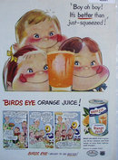 Birds Eye Orange Juice 1950 Ad.