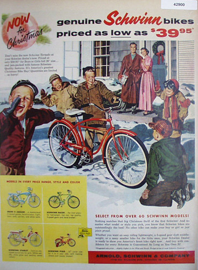 Schwinn Bikes 1957 Ad.