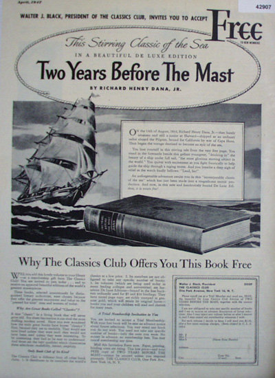 The Classic Club Books 1947 Ad