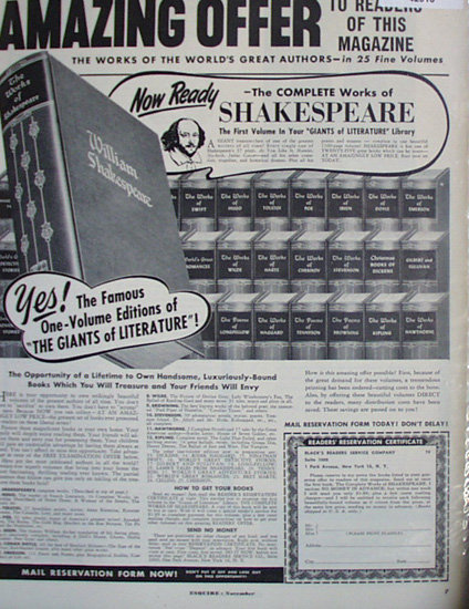 Blacks Readers Service Co. 1952 Ad.