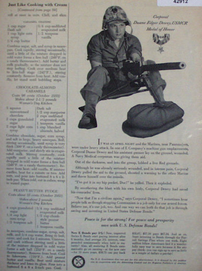 Medal Of Honor Duane Edgar Dewey 1953 Article.