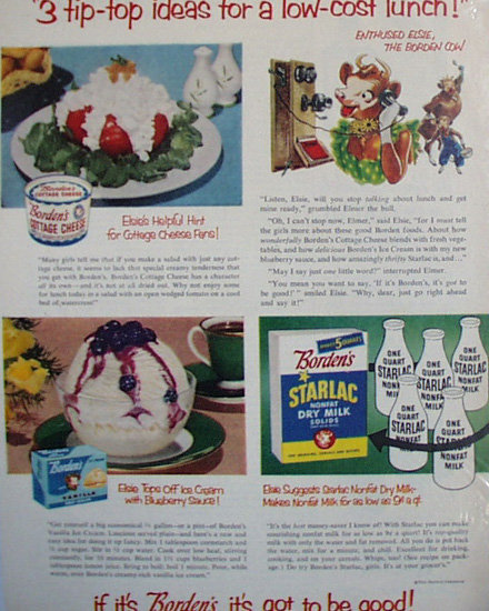 Bordens Products And Elsie 1952 Ad.