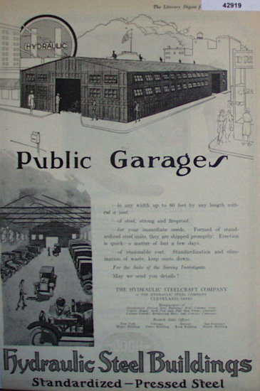 Hydraulic Steelcraft Co. 1920 Ad.