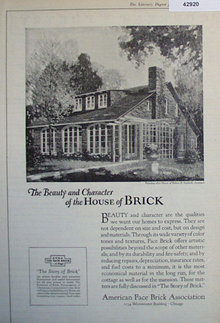 American Face Brick Association 1920 Ad.