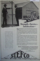 Stefco Sectional Steel Buildings 1920 Ad.