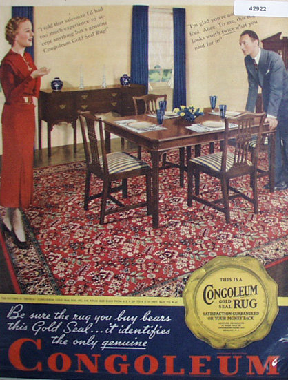 Congoleum Rug 1935 Ad.