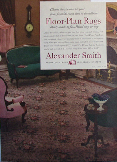 Alexander Smith Broadloom Carpets 1950 Ad