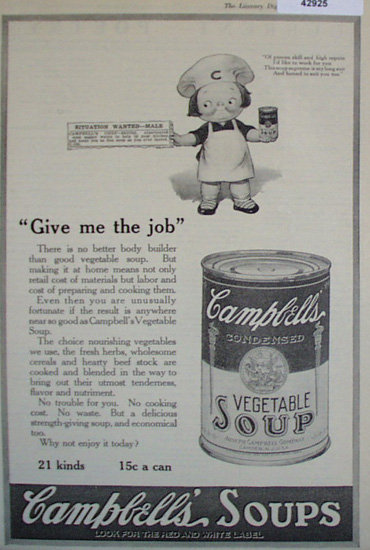 Campbells Vegetable Soup 1920 Ad.