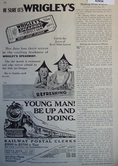 Wrigleys Spearmint Gum 1929 Ad.