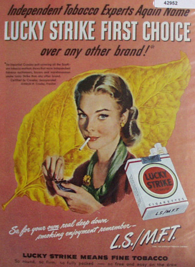 Lucky Strike Cigarettes 1948 Ad.