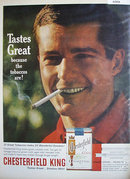 Chesterfield King Cigarettes 1963 Ad.
