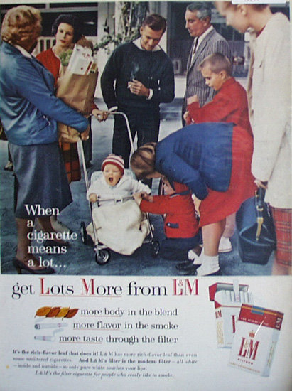 L And M Filter Cigarettes 1963 Ad.